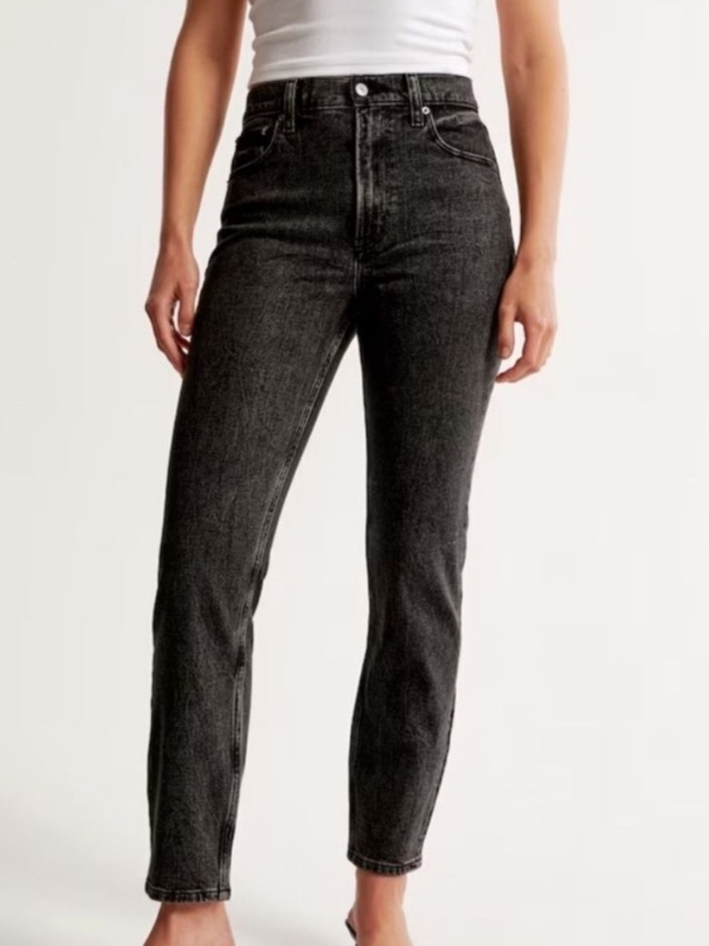 Abercrombie and fitch the mom high rise jeans black size 24/00 Long